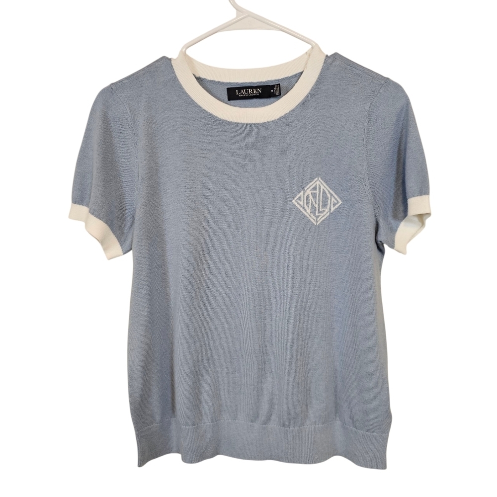 Lauren Ralph Lauren Knit Intarsia Logo Tshirt Preppy